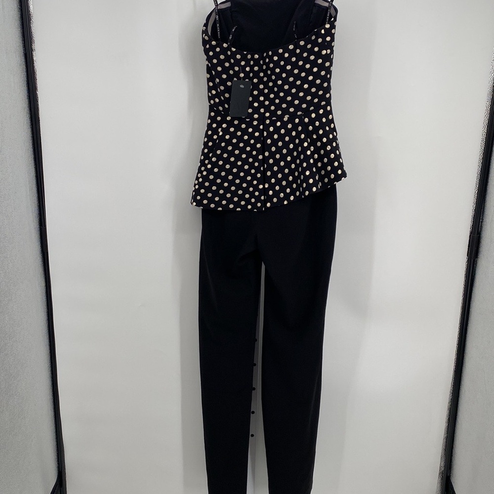 Black Halo Black and White Polka Dot Jumpsuit